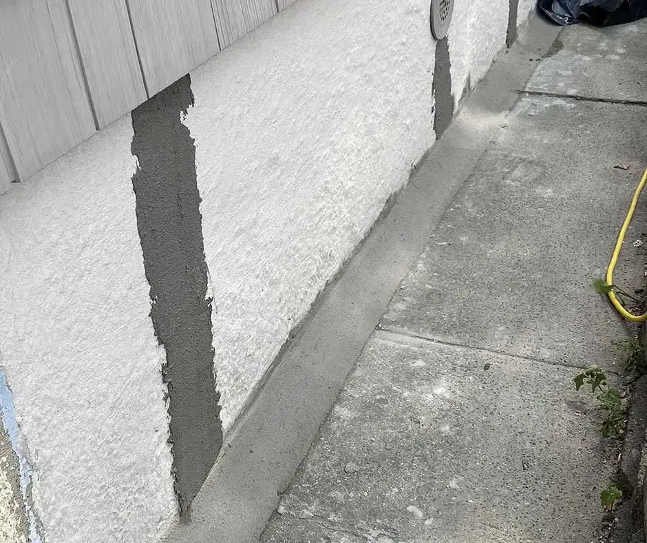 Close-up of exterior foundation wall Basement Crack Repair Rochester, NY Close-up of exterior foundation wall Basement Crack Repair Rochester, NY