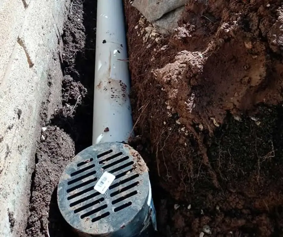 Partially dug trench French Drain Installation Rochester, NY Partially dug trench French Drain Installation Rochester, NY